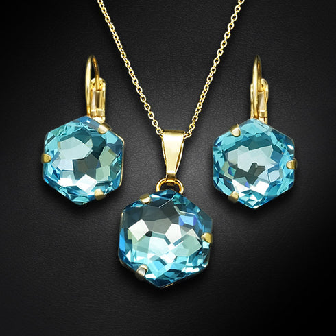 Комплект "Fantāzija (Aquamarine)" с кристаллами Swarovski™